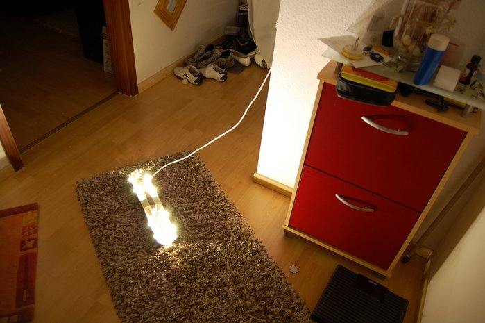 Direktes Licht von 8 Cree XR-E warmweiß @ 700 mA.