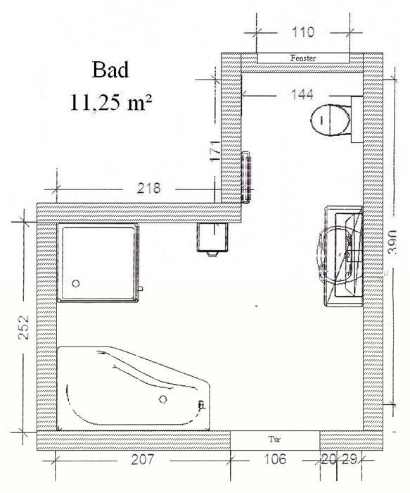 Grundriss Bad